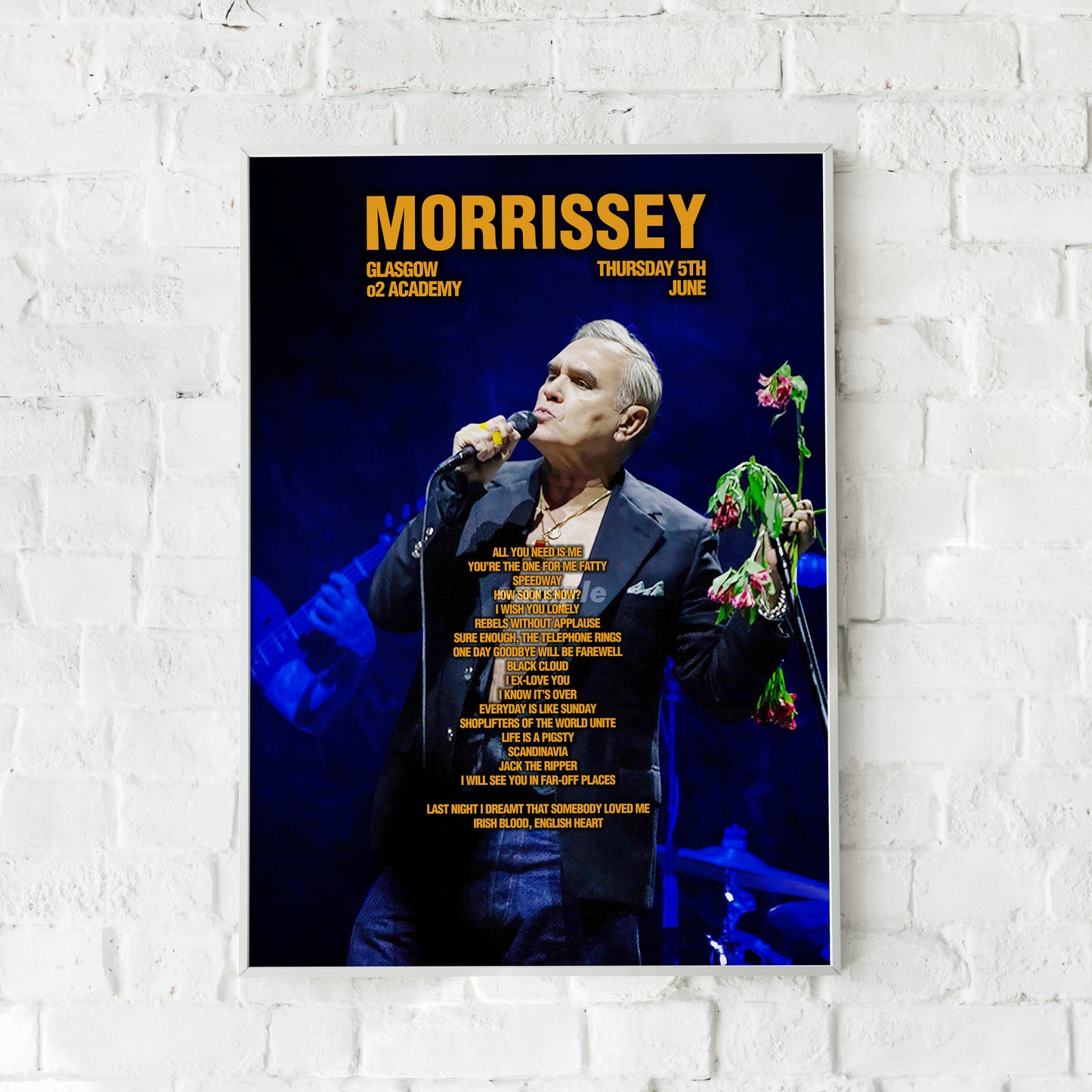 Morrissey Glasgow o2 Academy Setlist Print
