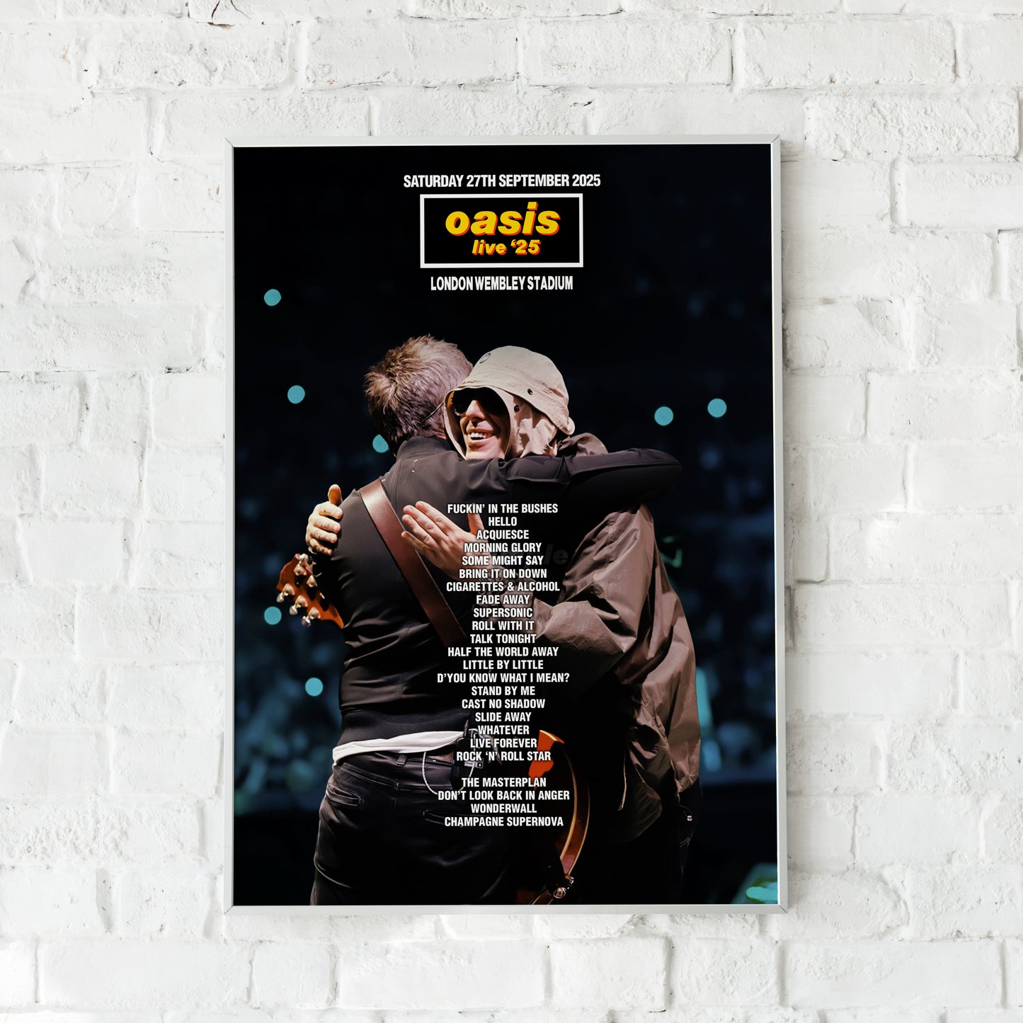Oasis Live '25 | Saturday 27th September | London Wembley Stadium Setlist Print