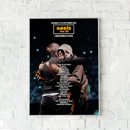 Oasis Live '25 | Saturday 27th September | London Wembley Stadium Setlist Print
