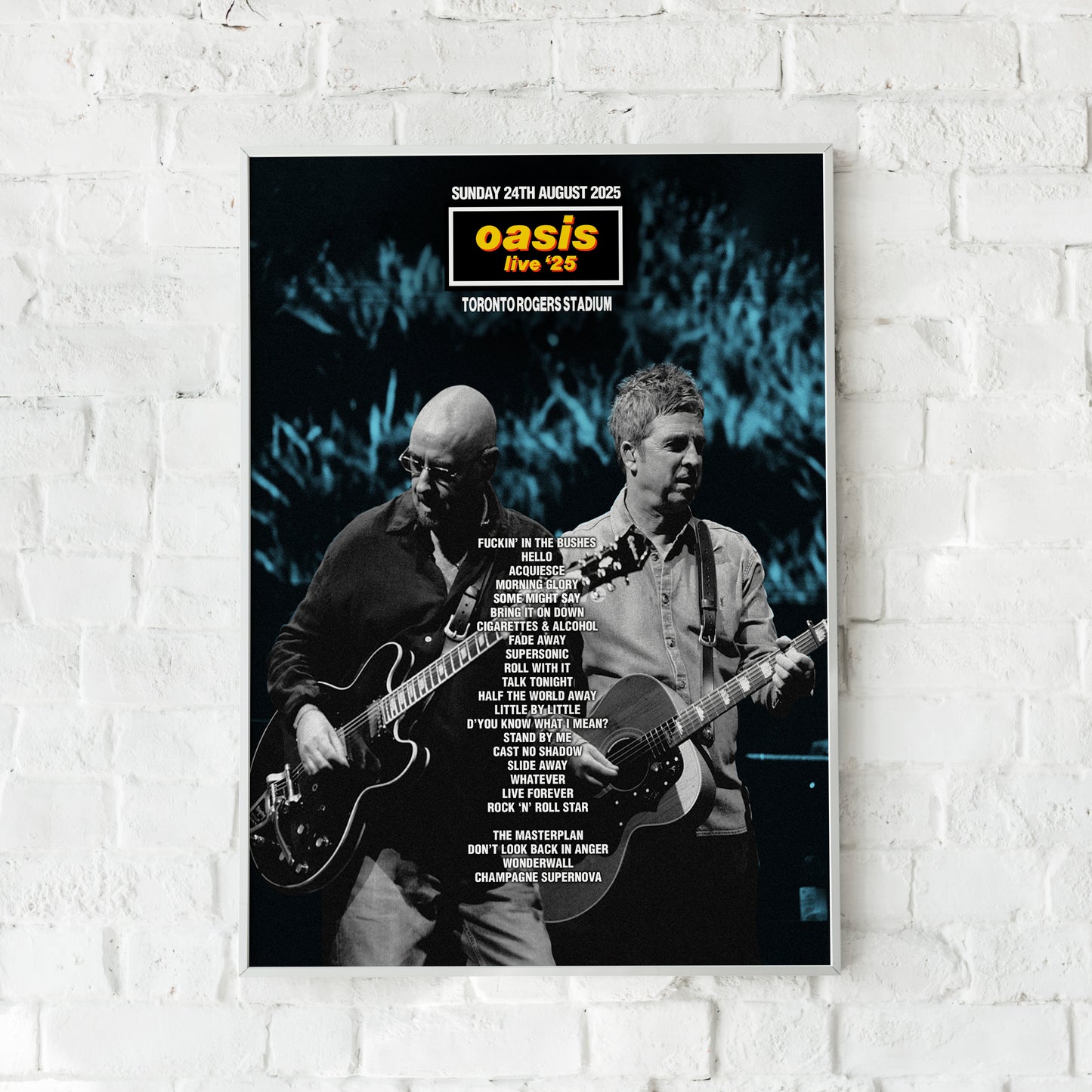 Oasis Live '25 | Sunday 24th August | Toronto Rogers Stadium Setlist Print