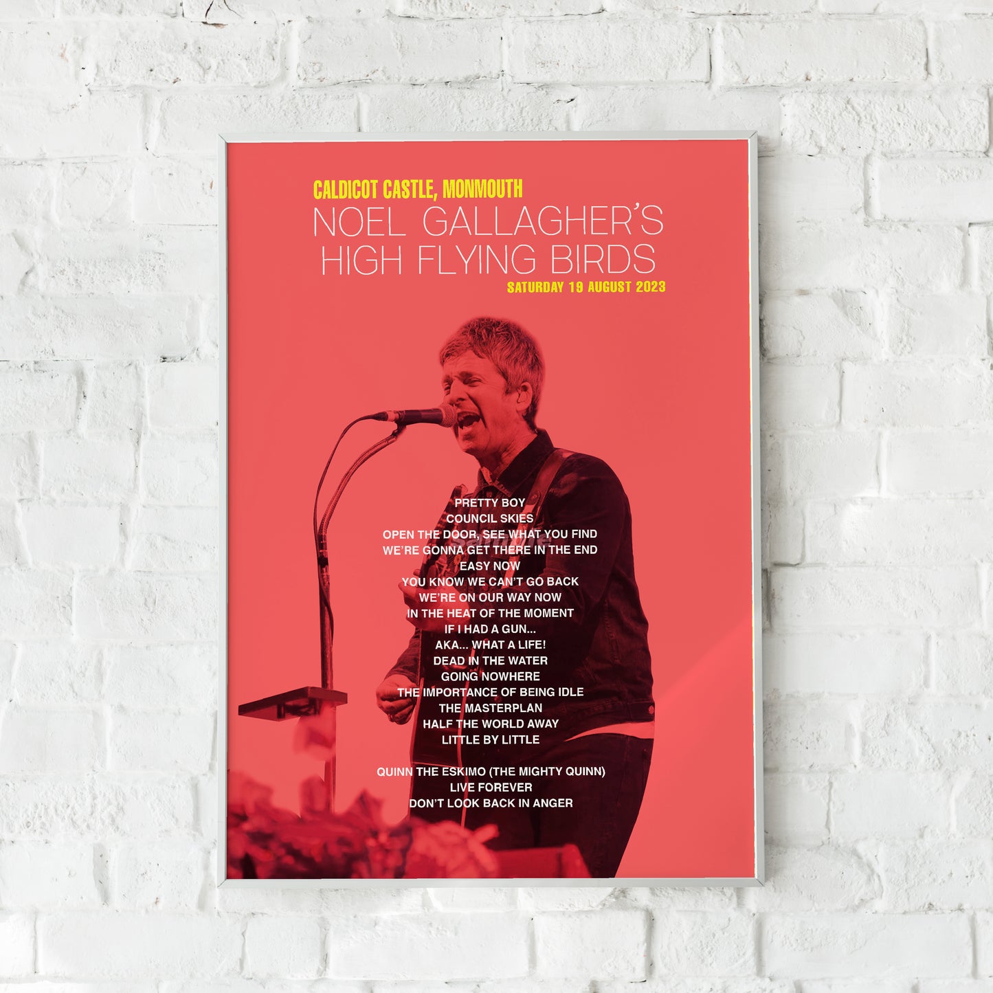 Noel Gallagher Caldicot Castle Monmouth 2023 Setlist Print
