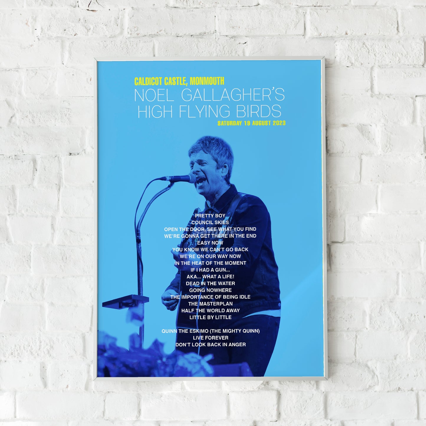 Noel Gallagher Caldicot Castle Monmouth 2023 Setlist Print