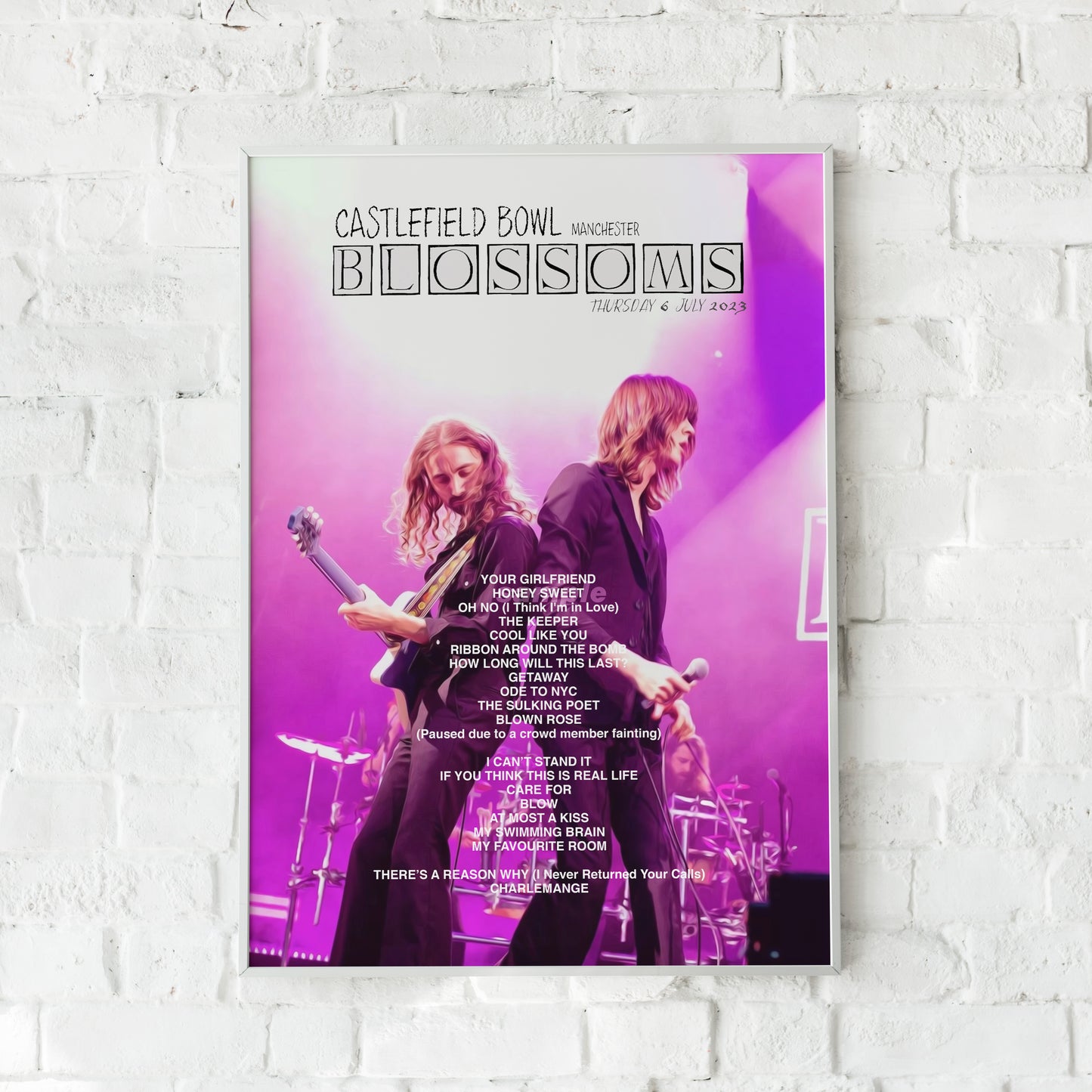 Blossoms Castlefield Bowl Manchester 2023 Setlist Print