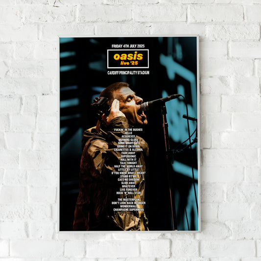 Oasis Live '25 | Friday 4th July | Cardiff Principality Stadium Setlist Print