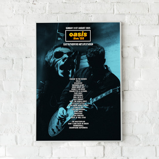 Oasis Live '25 | Sunday 31st August | East Rutherford MetLife Stadium Setlist Print