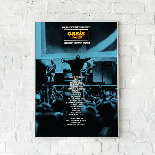 Oasis Live '25 | Saturday 6th September | Los Angeles Rose Bowl Stadium Setlist Print