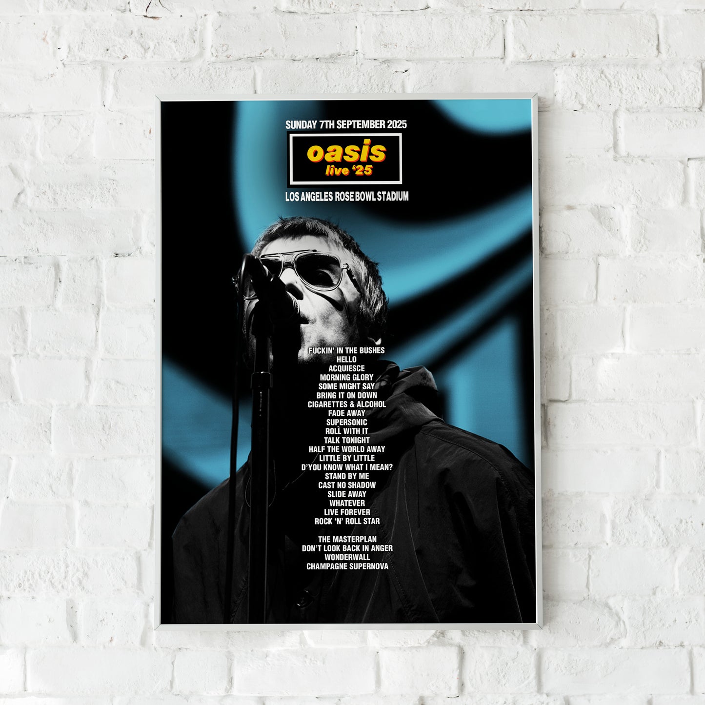 Oasis Live '25 | Sunday 7th September | Los Angeles Rose Bowl Stadium Setlist Print