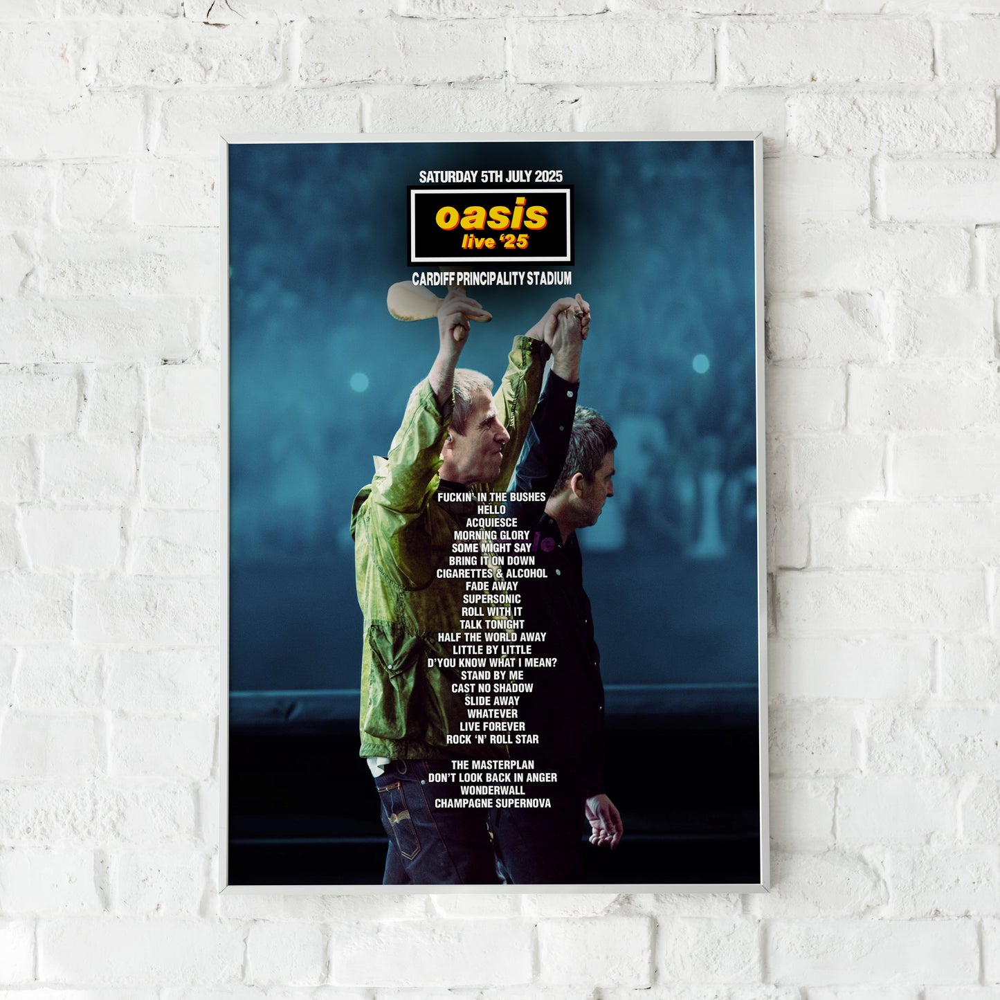 Oasis Live '25 | Saturday 5th July | Cardiff Principality Stadium Setlist Print