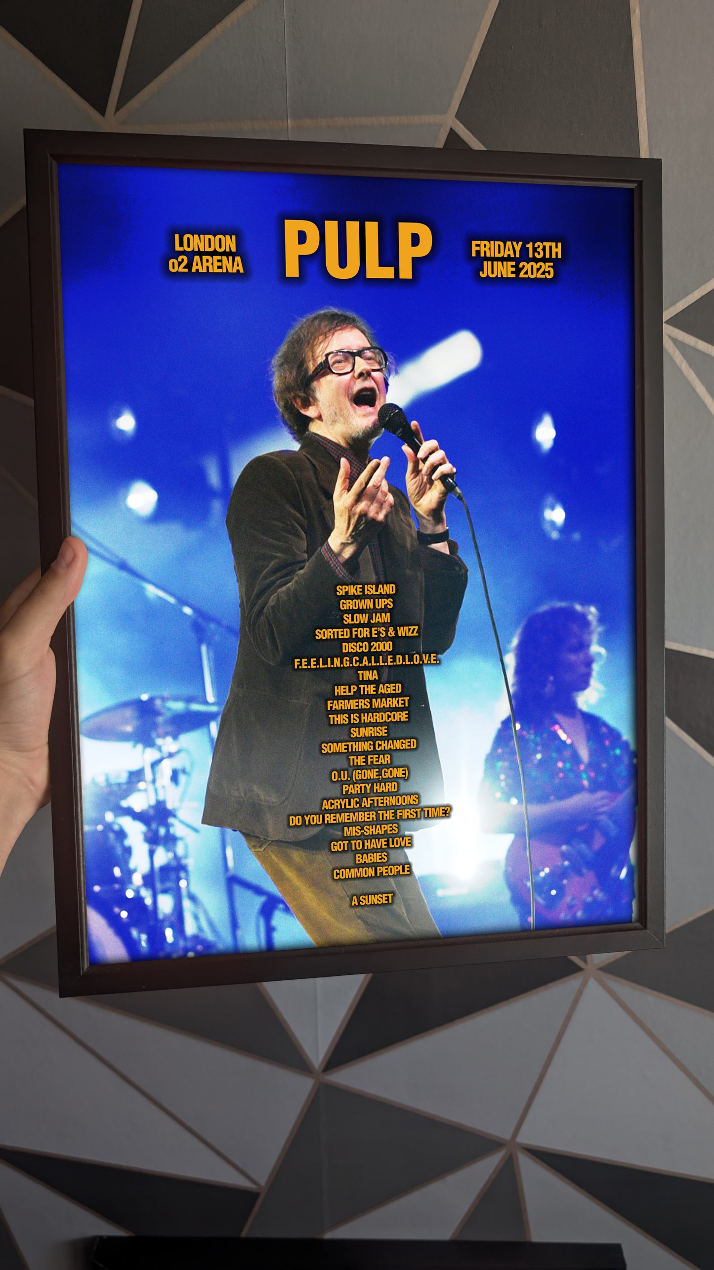 Pulp London o2 Arena 2025 Setlist Print