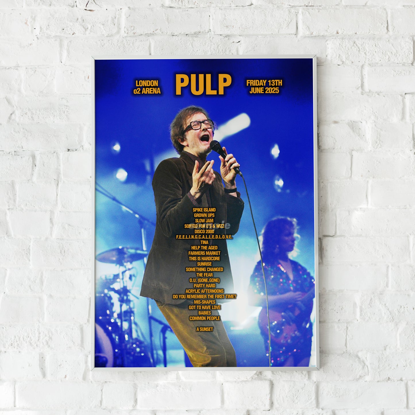 Pulp London o2 Arena 2025 Setlist Print