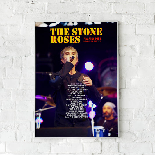 The Stone Roses London Finsbury Park 2013 Setlist Print