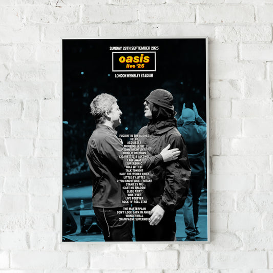Oasis Live '25 | Sunday 28th September | London Wembley Stadium Setlist Print