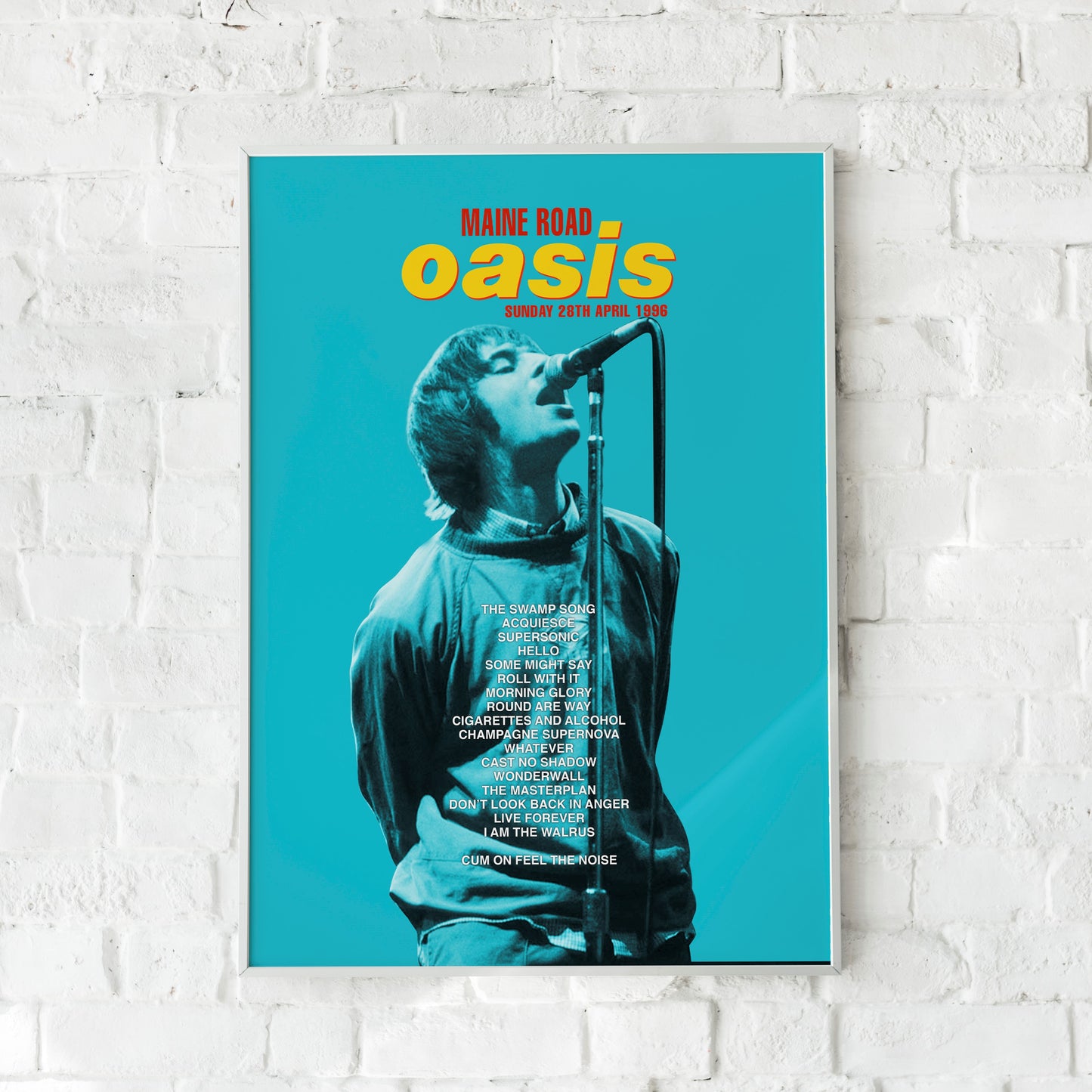 Oasis Maine Road 1996 Setlist Print