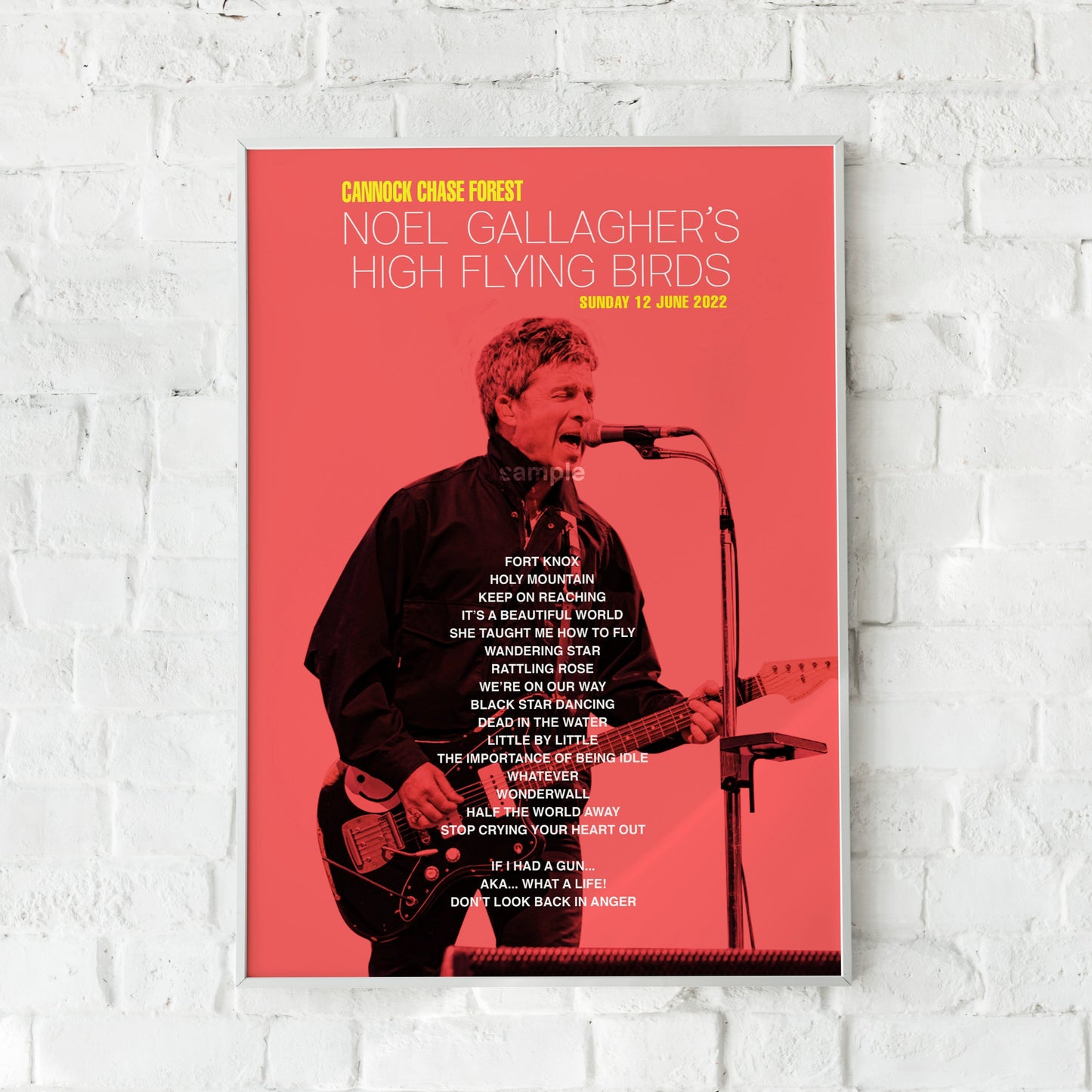 Noel Gallagher Cannock Chase Forest 2022 Setlist Print