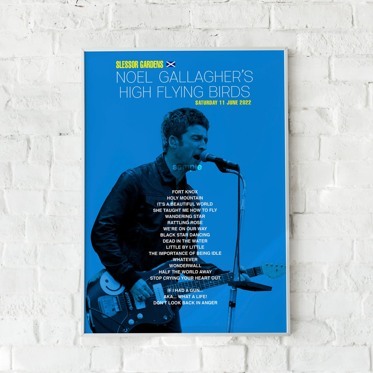Noel Gallagher Dundee Slessor Gardens 2022 Setlist Print