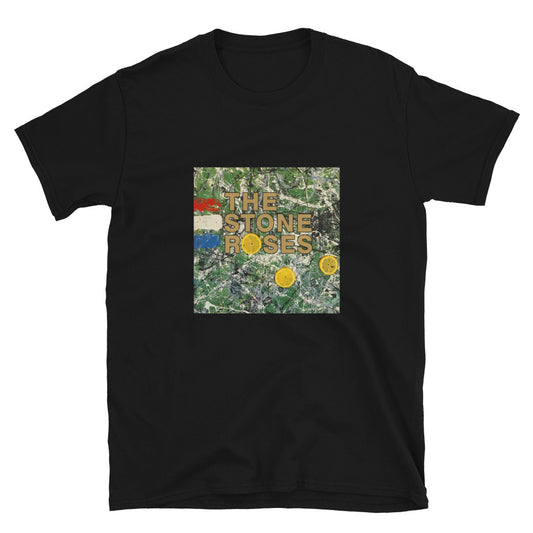 Stone Roses Debut Album Illustration Jackson Pollock Inspired John Squire Ian Brown Unisex short-sleeve T-Shirt