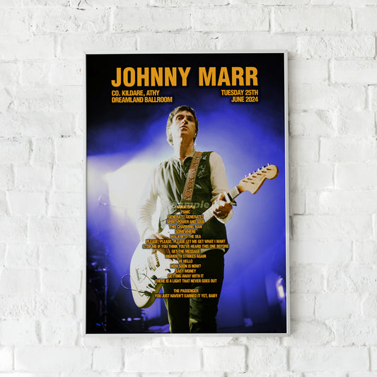 Johnny Marr Kildare Dreamland Ballroom Setlist Print