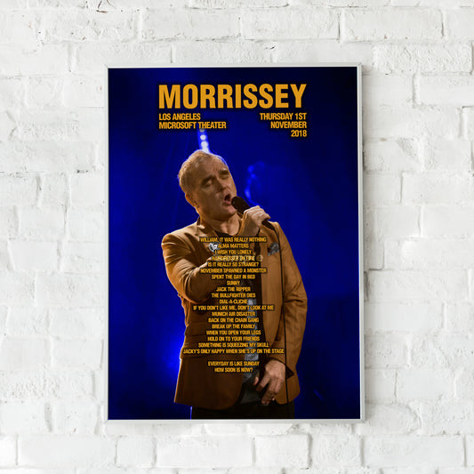 Morrissey Los Angeles Microsoft Theater Theatre Setlist Print