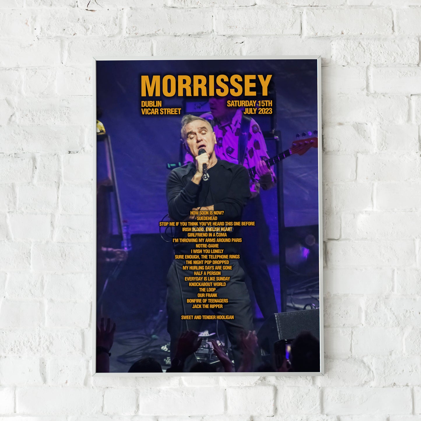 Morrissey Dublin Vicar Street Setlist Print
