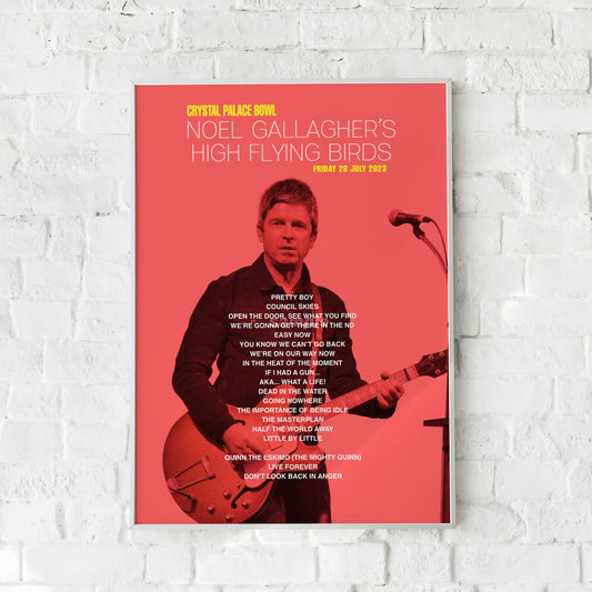 Noel Gallagher Crystal Palace Bowl 2023 Setlist Print