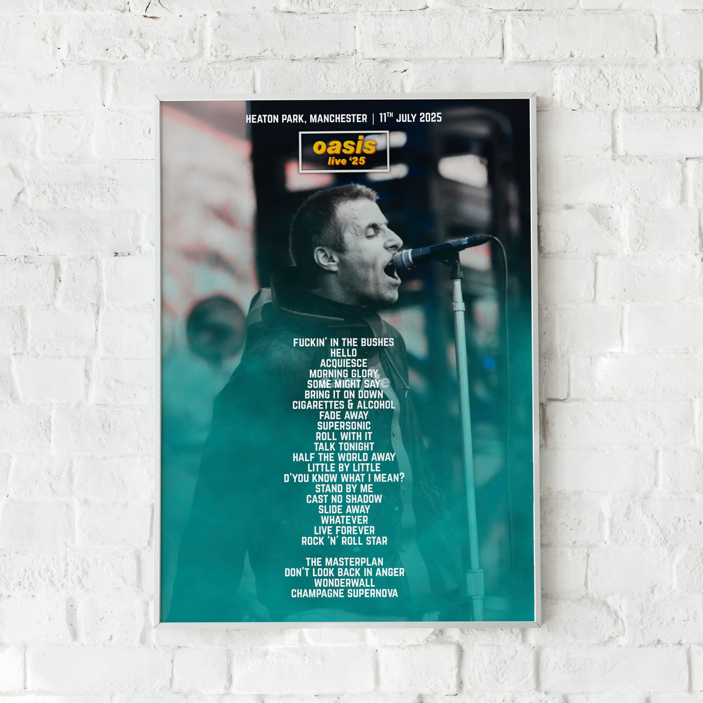 Oasis Live '25 | Friday 11th July | Heaton Park Manchester Setlist Print