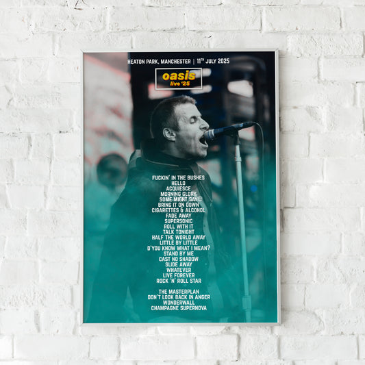 Oasis Live '25 | Friday 11th July | Heaton Park Manchester Setlist Print