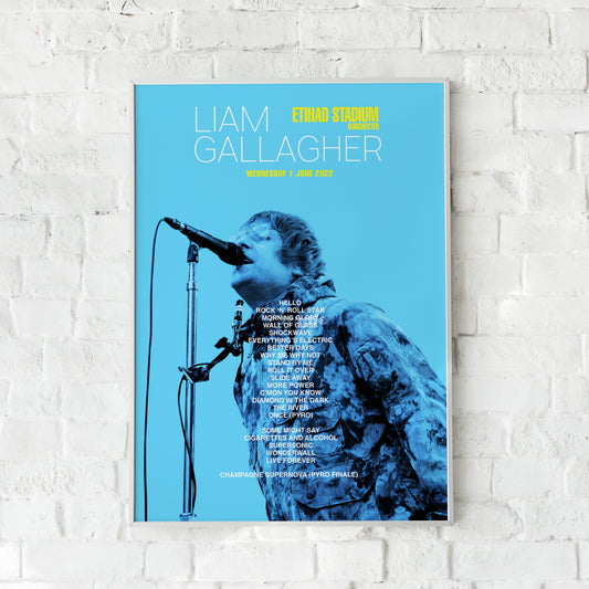 Liam Gallagher Manchester Etihad Stadium 2022 Setlist Print