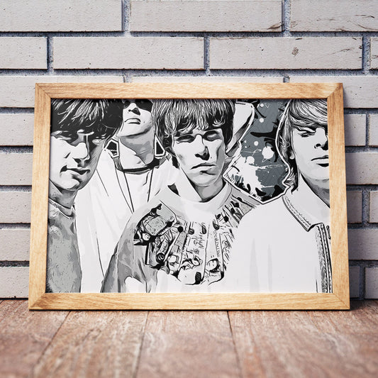 Stone Roses Monochrome Print