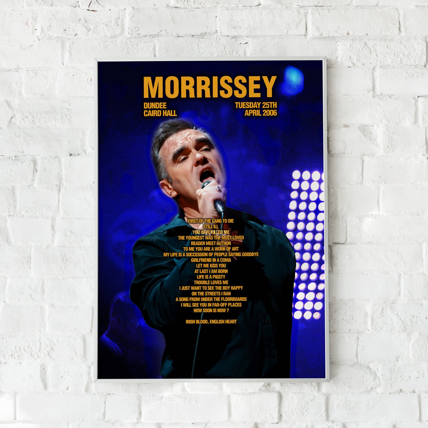 Morrissey Dundee Caird Hall Setlist Print