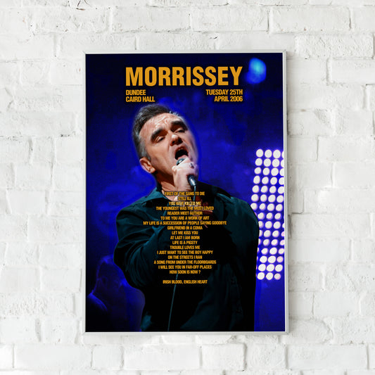 Morrissey Dundee Caird Hall Setlist Print