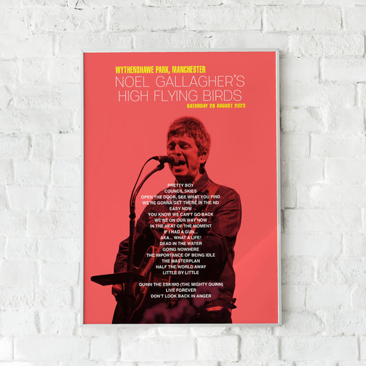 Noel Gallagher Wythenshawe Park Manchester 2023 Setlist Print