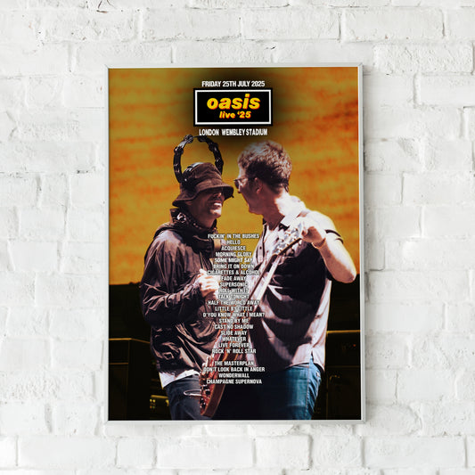 Oasis Live '25 | Friday 25th July | London Wembley Stadium Setlist Print