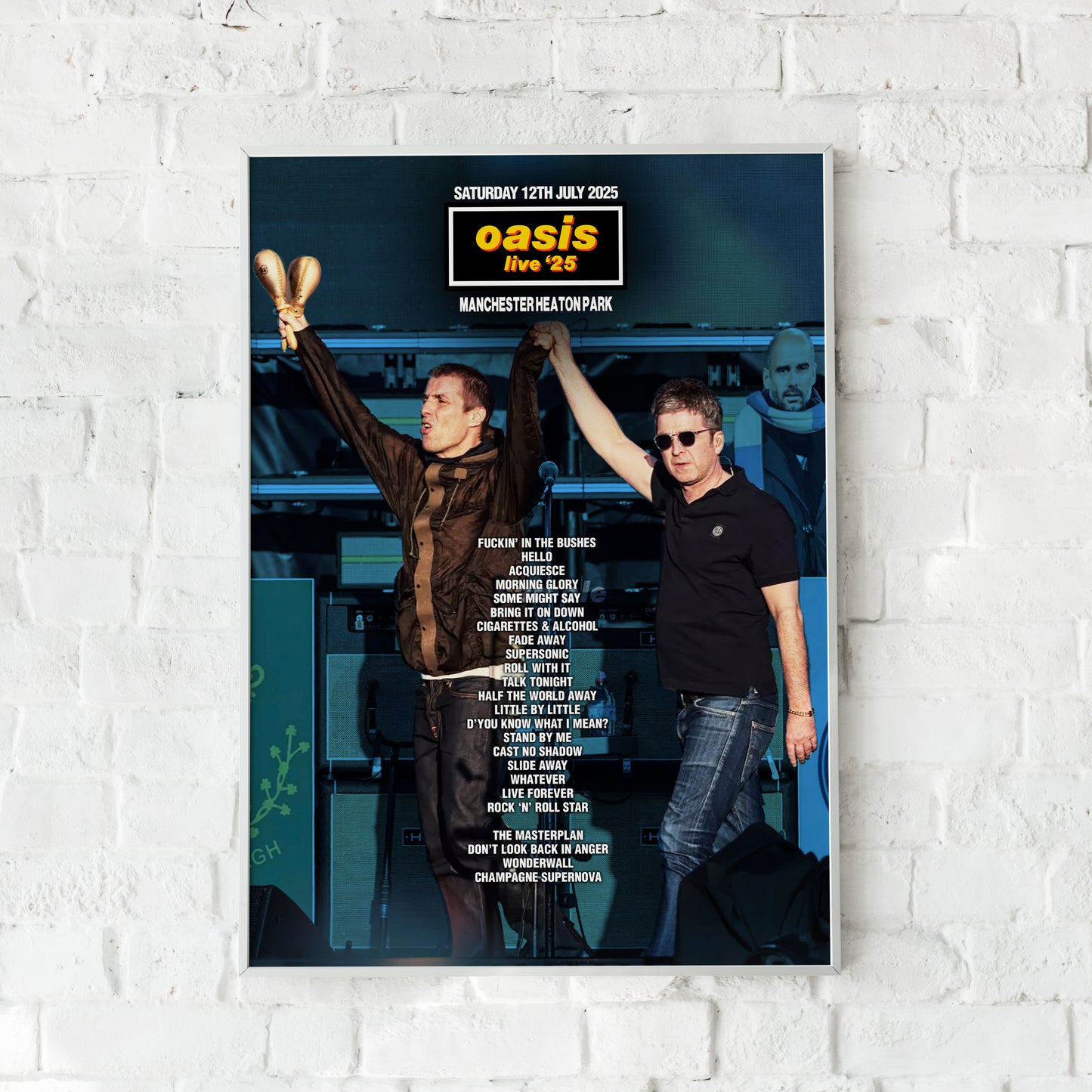 Oasis Setlist Print of Heaton Park on Saturday 12th July