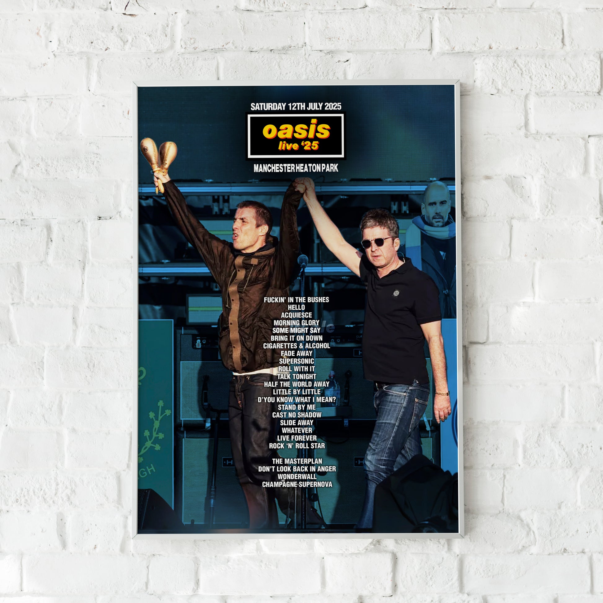 Oasis Setlist Print of Heaton Park on Saturday 12th July