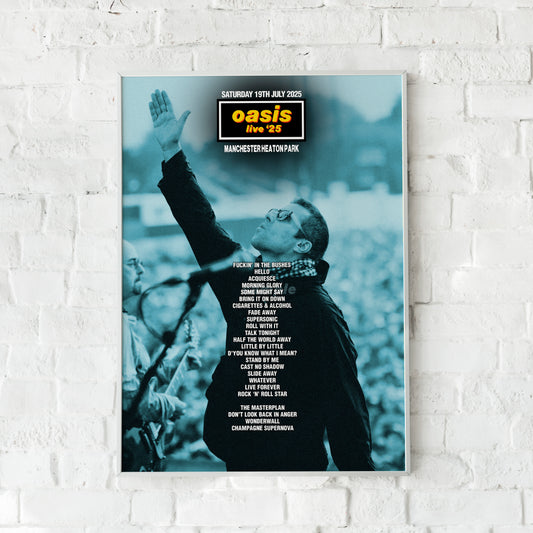 Oasis Live '25 | Saturday 19th July | Manchester Heaton Park Setlist Print