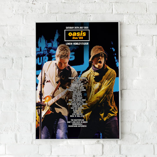 Oasis Live '25 | Saturday 26th July | London Wembley Stadium Setlist Print