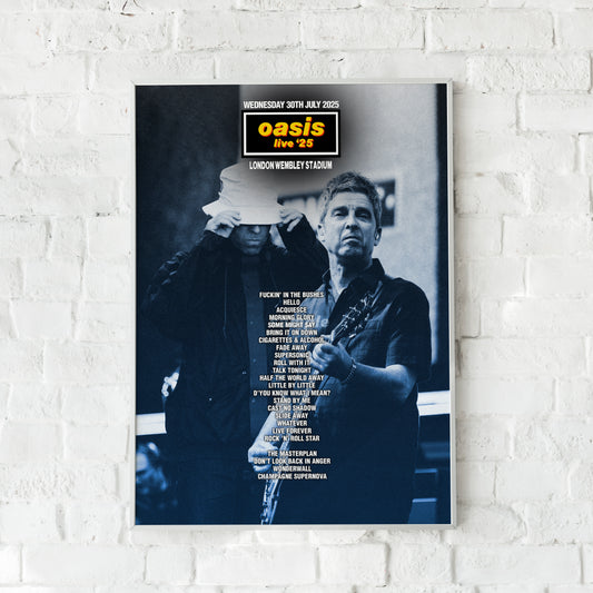 Oasis Live '25 | Wednesday 30th July | London Wembley Stadium Setlist Print