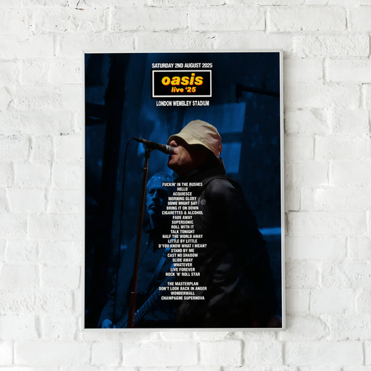 Oasis Live '25 | Saturday 2nd August | London Wembley Stadium Setlist Print