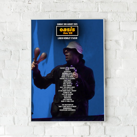 Oasis Live '25 | Sunday 3rd August | London Wembley Stadium Setlist Print