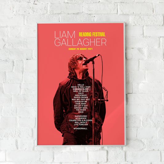 Liam Gallagher Reading Festival 2021 Setlist Print