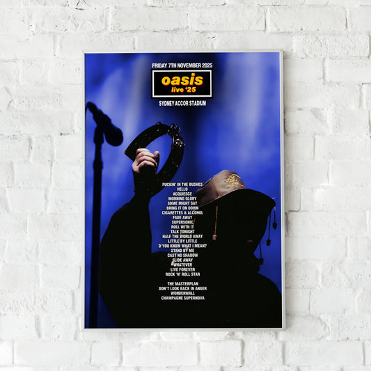 Oasis Live '25 | Friday 7th November | Sydney Accor Stadium Setlist Print