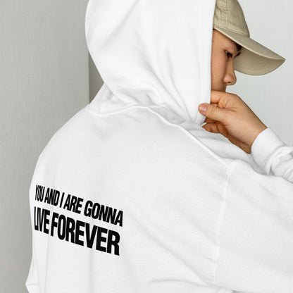 Live Forever Embroidered Hoodie Unisex Front + Back