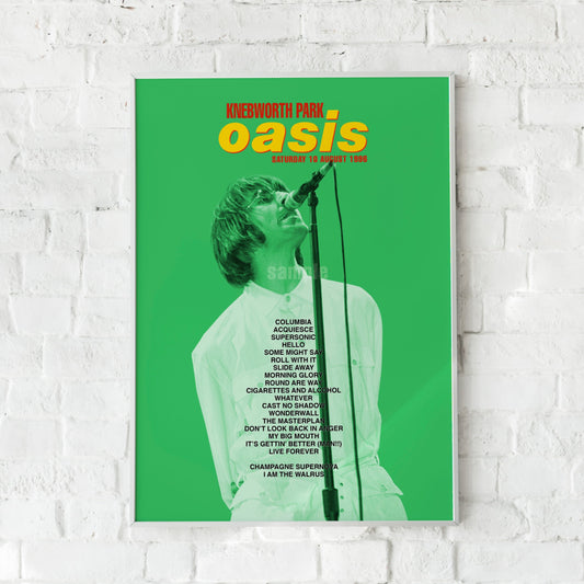 Oasis Knebworth Park 1996 Setlist Print