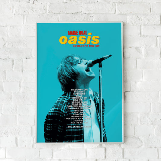 Oasis Maine Road 1996 Setlist Print